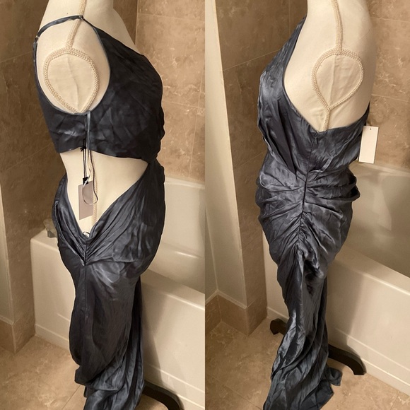 ASTR Martina Satin Side Cutout One Shoulder Midi Dress - Picture 5 of 5